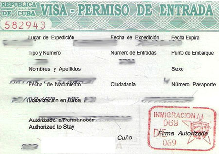 visa na kuby