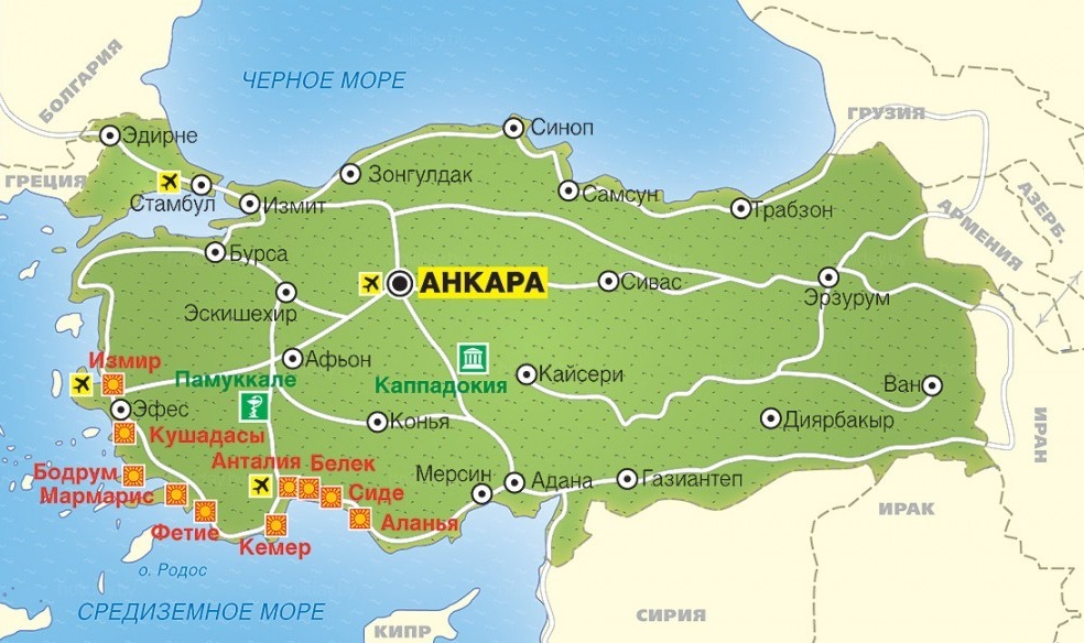 Карта Турции Карта Турции